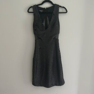 Bebe Black Sequin Mini Dress